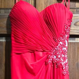 Red floor length formal dress